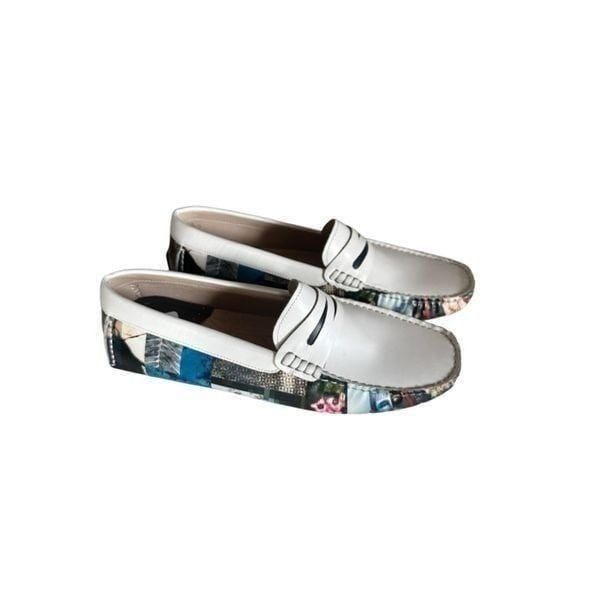 Robert Graham Cosimo Men's White Leather Patchwork Loafers Size 11.5 NWOT