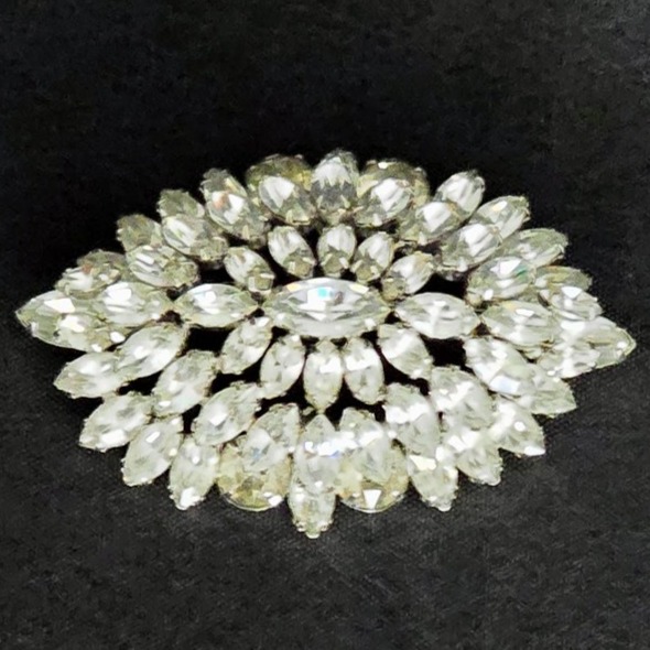 Large Crystal Burst Brooch by Kramer of New York
