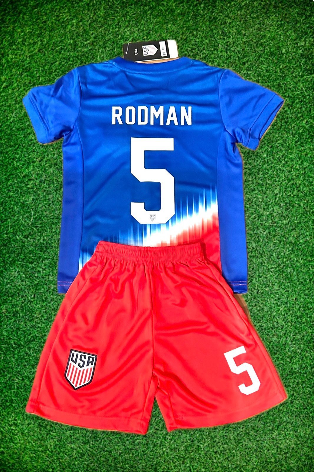 Trinity Rodman Kids Large 10-12 US Soccer Jersey Kit Youth Toddler 2 Piece