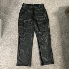 Leather cargo pants