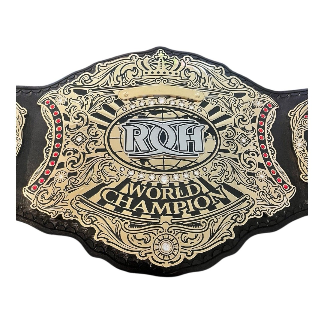 ROH Ring of Honor World Heavyweight Championship Belt Figures Toy Releathered