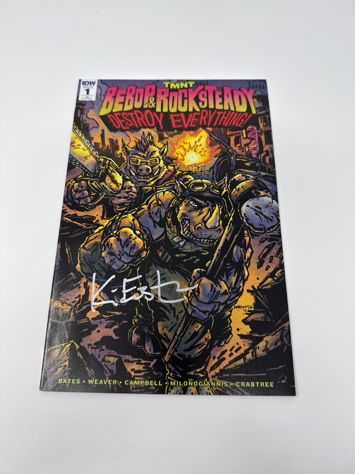 TMNT bebop & rocksteady destroy everything 1 1:25 RI signed