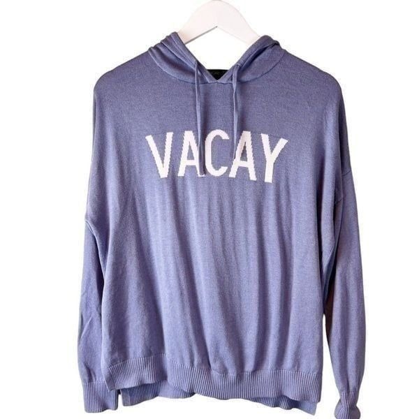 Rachel Zoe VACAY Long Sleeve Cashmere Blend Hooded Sweater L