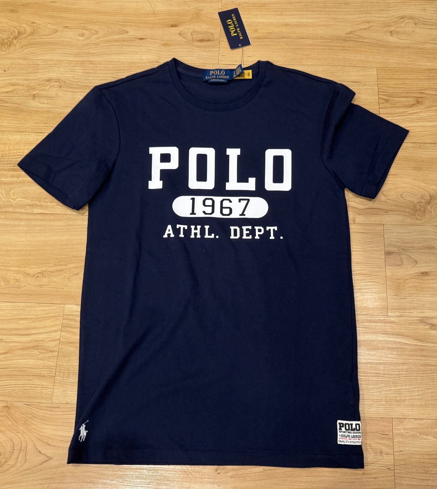 Polo Ralph Lauren Men’s Custom Slim Fit Polo 1967 Graphic Logo Pony Blue NWT S