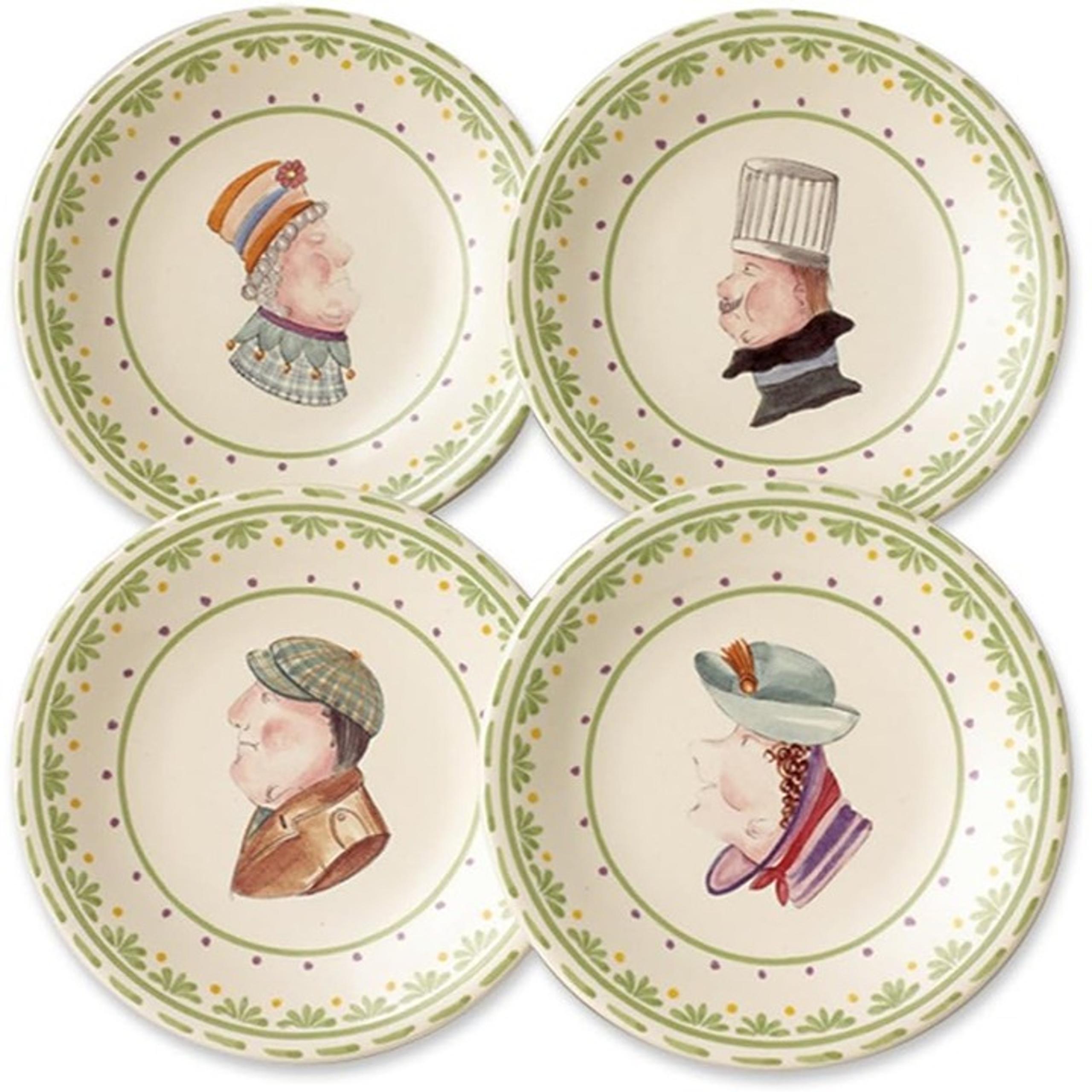 Pfaltzgraff Circle of Kindness Topsy Turvy Set of Four 6 1/4-Inch Plates