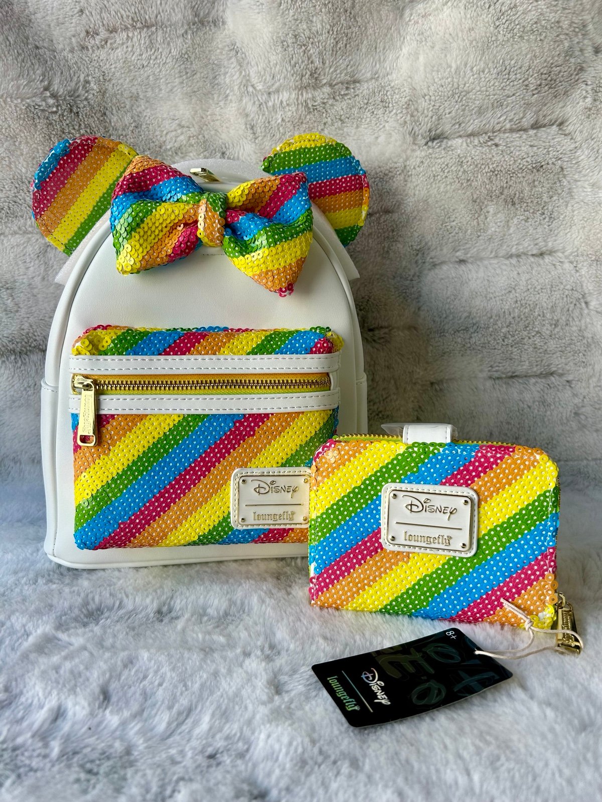 Loungefly Mickey Rainbow Mini Backpack with Wallet!