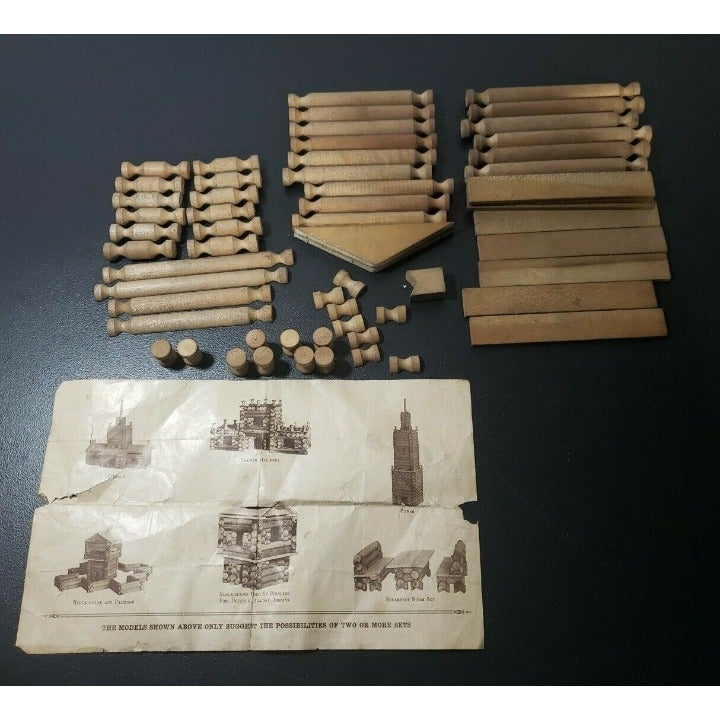 Vintage 61 piece Original Lincoln Logs