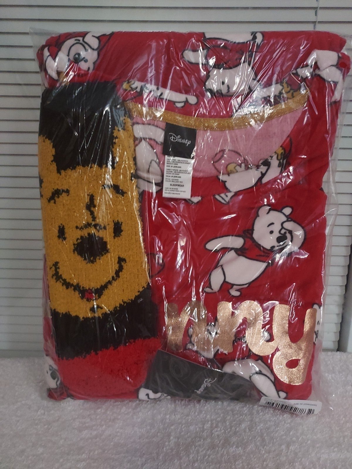 NWT DISNEY PLUS SIZE 3X (22W-24W) WINNIE THE POOH 3) PIECE PAJAMA SET