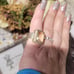 Citrine Square Star Etched Textured Band Ring Size 4.75 - 13g VINTAGE ESTATE