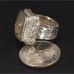 Citrine Square Star Etched Textured Band Ring Size 4.75 - 13g VINTAGE ESTATE