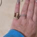 Citrine Square Star Etched Textured Band Ring Size 4.75 - 13g VINTAGE ESTATE