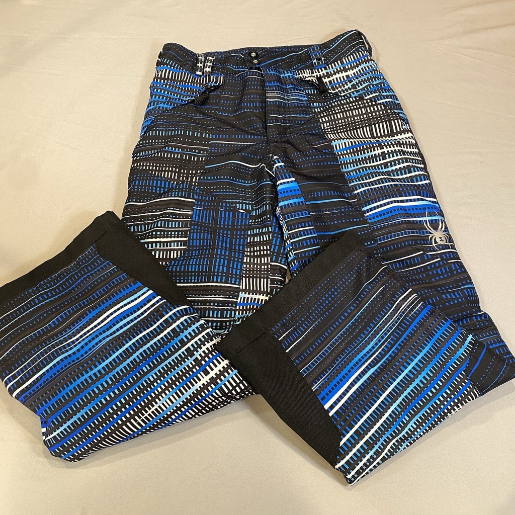 SPYDER Youth Kids Snow Ski Snowboard Pants Black Blue Thinsulate Size 12