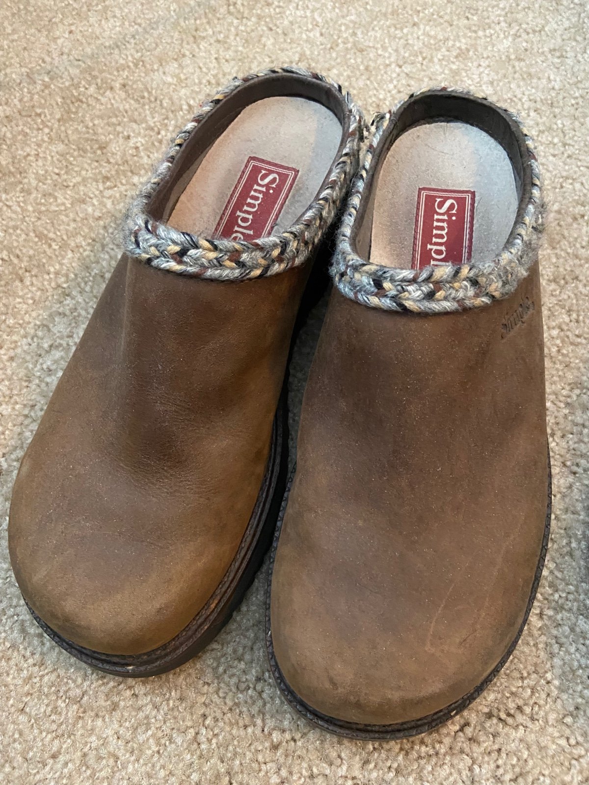 Simple Classic Clogs Brown Leather - Mens 7 Womens 9