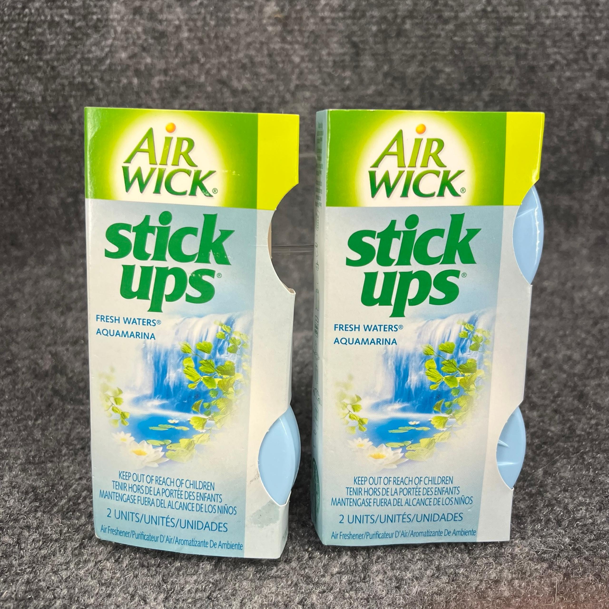 Air Wick 2 pack + 1 Stick Up Air Fresheners Fresh Waters Aquamarina Discontinued