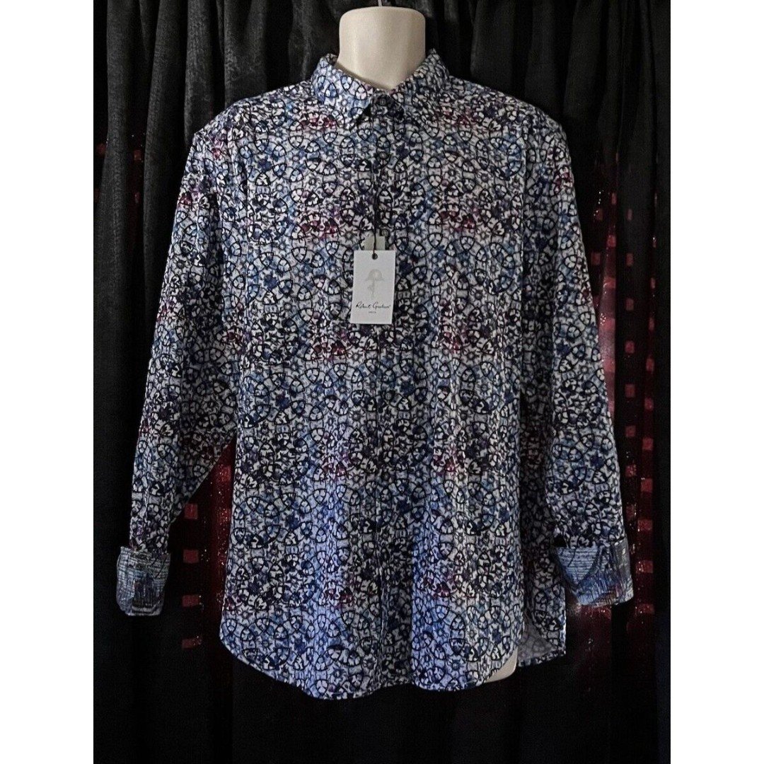 Robert Graham Forester Classic Fit Long Sleeve Mens Dress Shirt Size 2XL NWT