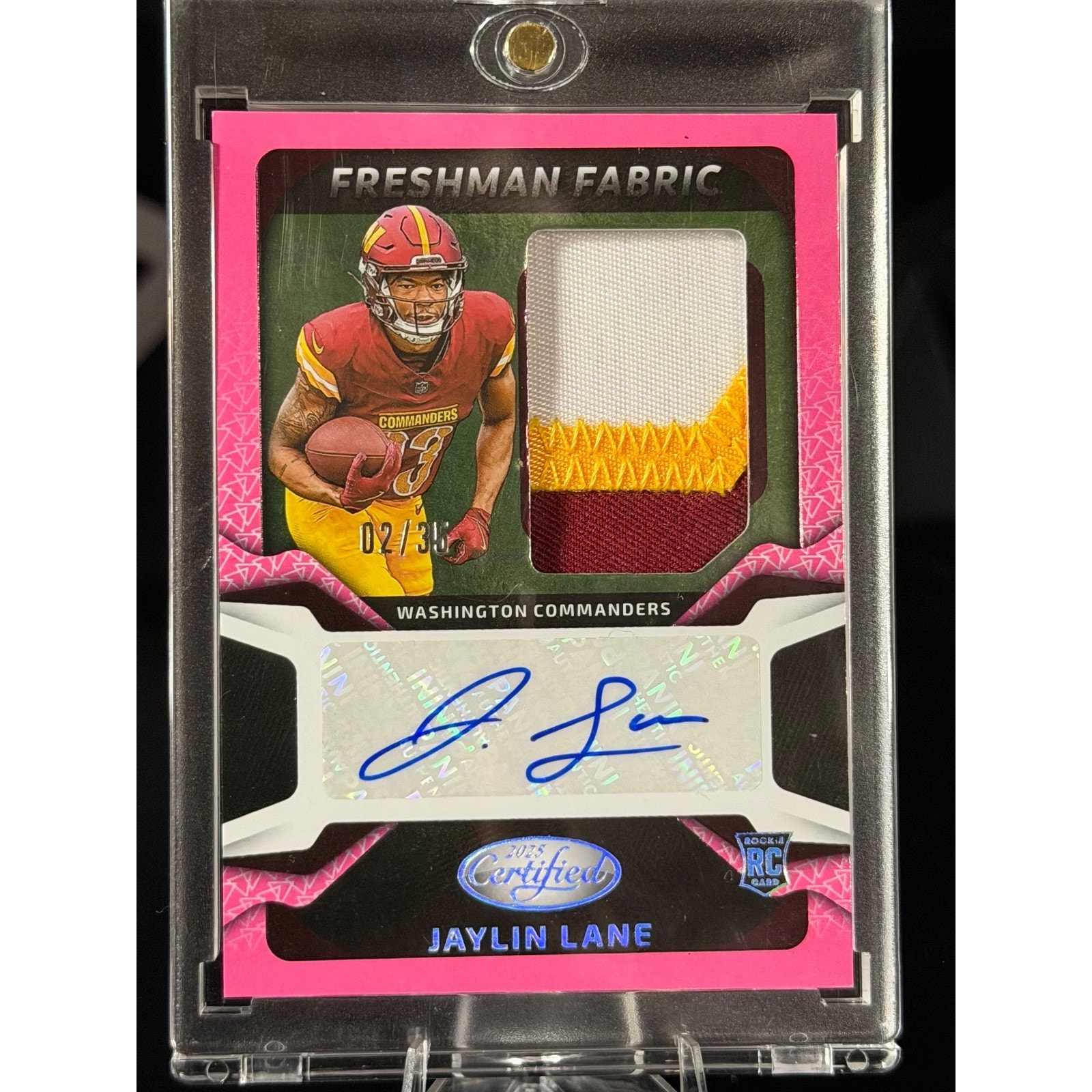 Jaylin Lane (02/35) - RPA - 2025 Panini RC - Freshman Fabric PINK (FOTL)