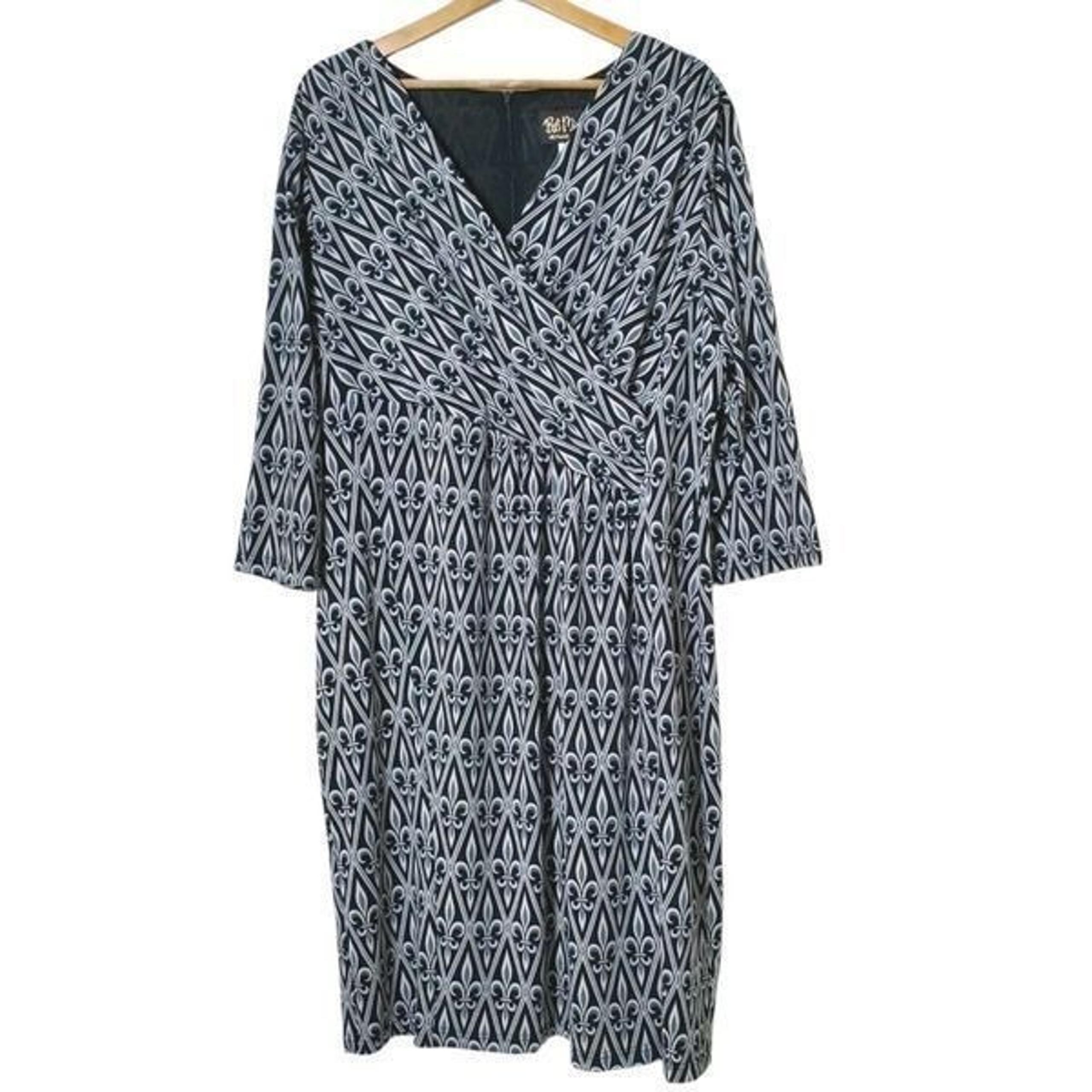 Bob Mackie Wearable Art Dress Size 1X Fleur De Lis Knee Length V-Neck Womens