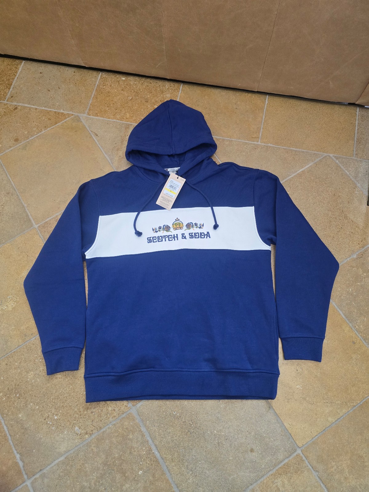 Scotch & Soda Amsterdam Hoodie Mens Medium Blue Long Sleeve Sweatshirt MSRP $118