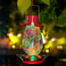 LED Solar Hummingbird Feeder for Outdoors, Multicolor Glass Mosaic Hanging
