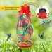 LED Solar Hummingbird Feeder for Outdoors, Multicolor Glass Mosaic Hanging