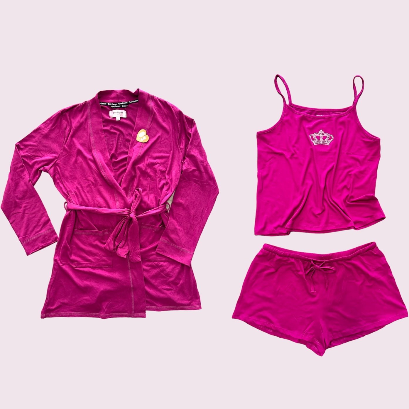 Juicy Couture 3PC Bohemian Raspberry Robe Set