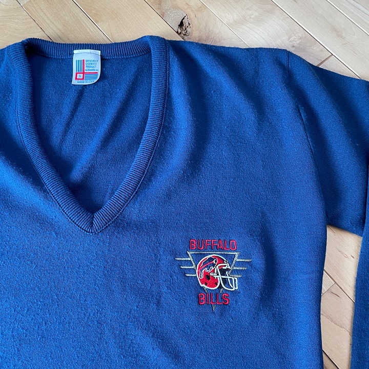 Vintage Buffalo Bills V-Neck Sweater USA Made Large