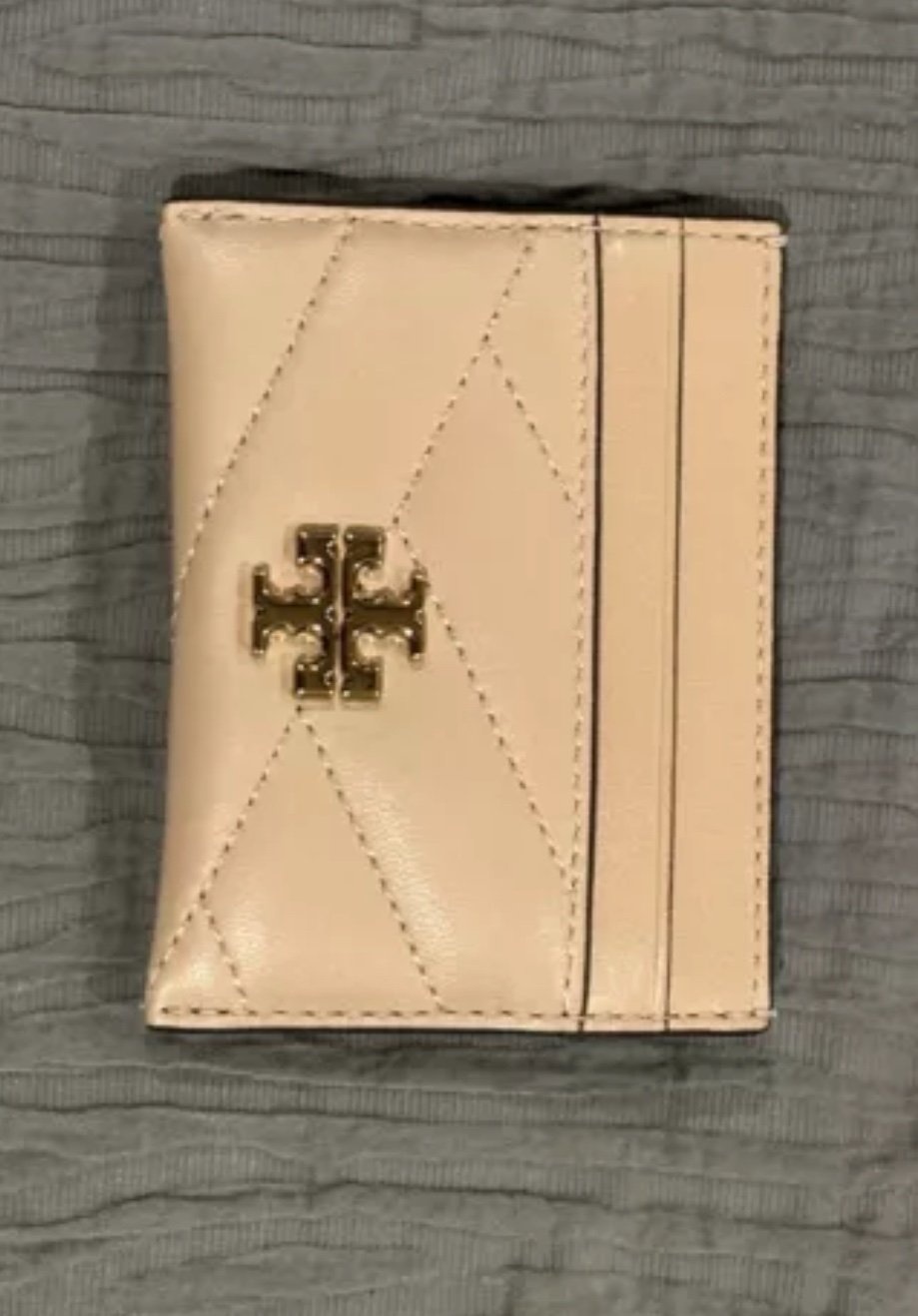 New With Tag Tory Burch Leather Kira chevron small card case