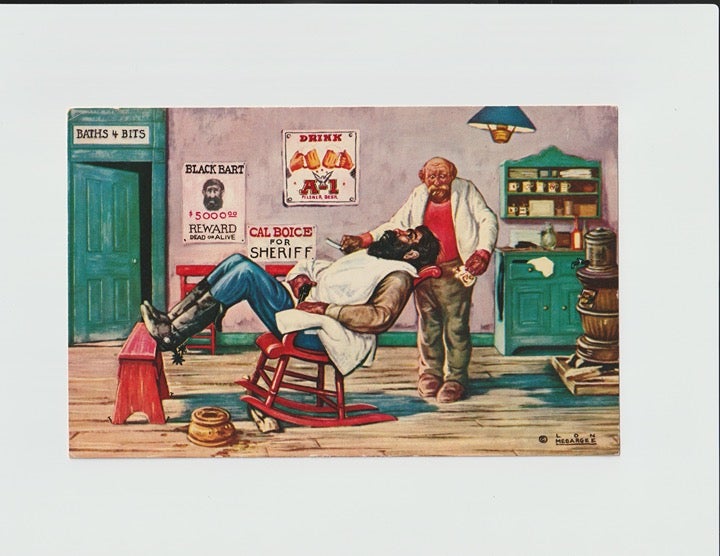 Post Card, Black Bart by Lon Megargee, Color Card, Pently Studios, AZ, Vintage