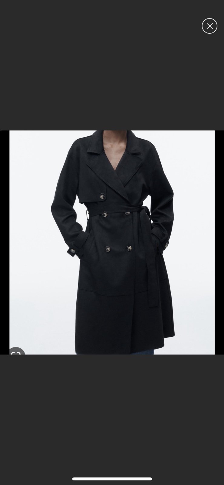zara black suede trench coat