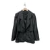 Vintage Andrea Odicini 100% Silk Black Texture Set Blazer Skirt Size 42
