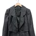 Vintage Andrea Odicini 100% Silk Black Texture Set Blazer Skirt Size 42