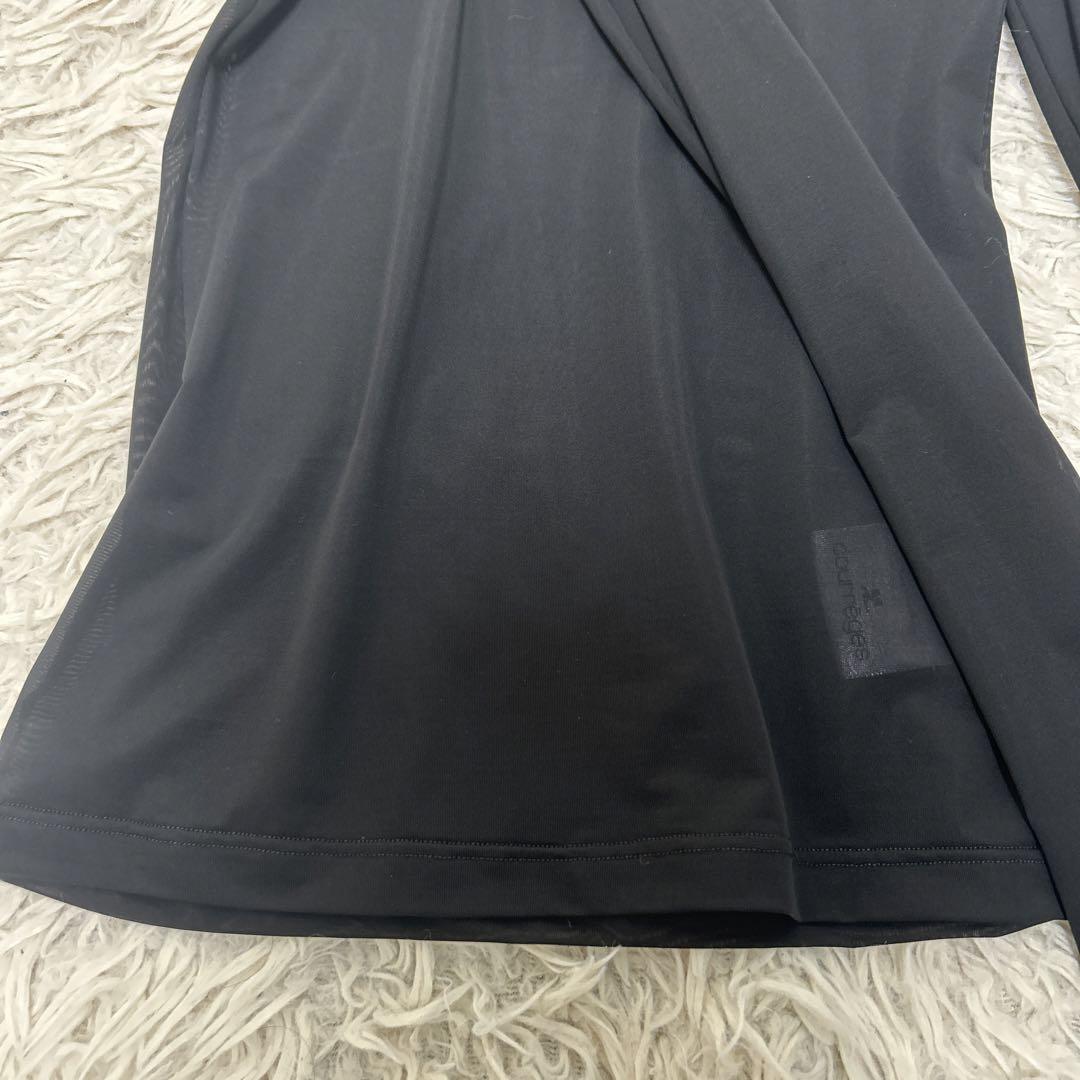 Courreges 2nd Skin Sheer Long Sleeve Top, Black, XS, ¥66,000