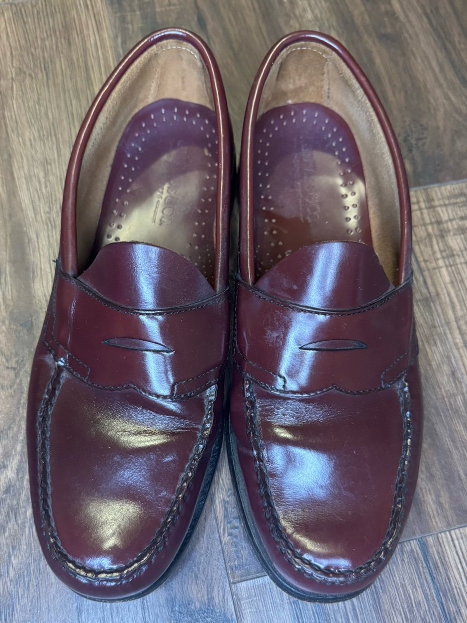 G.H. Bass Weejuns Logan Classic Burgundy Leather Loafers size 11.5