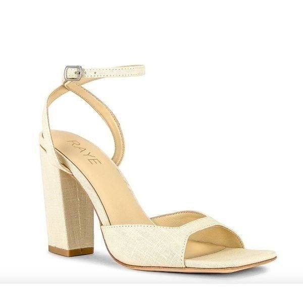 RAYE Marguax Linen Heels In Natural SZ 9