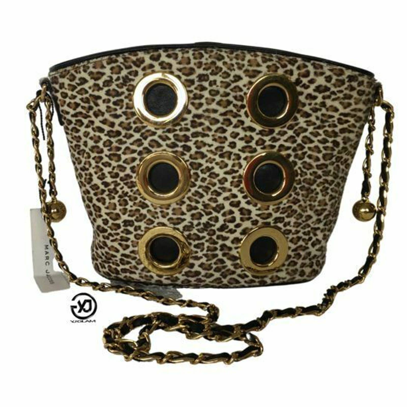 Marc Jacobs Woman Shoulder Bag Animal Print Brown Color Eyelet Design Sz S LO