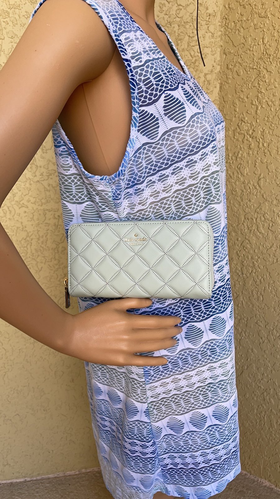 Kate Spade Natalia Large Continental Wallet Crystal Blue Color