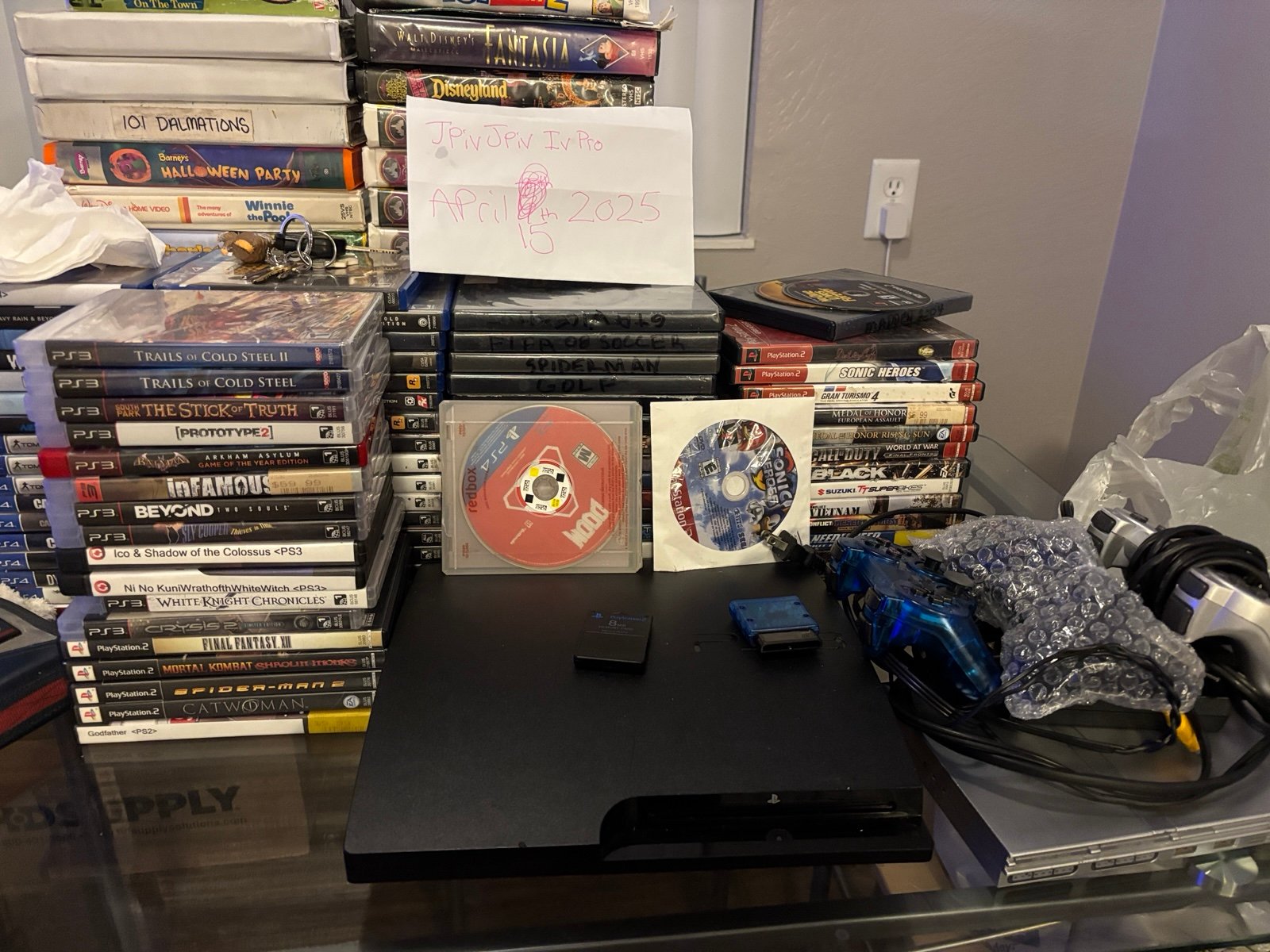 PlayStation 3 consoles need repair and controllers memcards and games