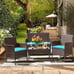 Lacoo 4 Piece Outdoor Patio Furniture PE Rattan Wicker Table and Chairs Set with