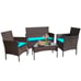 Lacoo 4 Piece Outdoor Patio Furniture PE Rattan Wicker Table and Chairs Set with