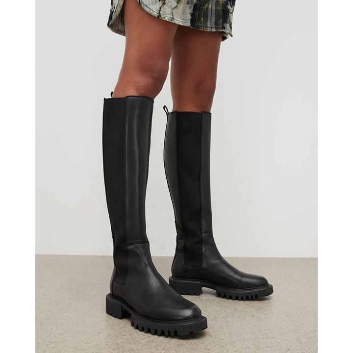 AllSaints Maeve Leather Boots in Black - Size 40 (US 10)