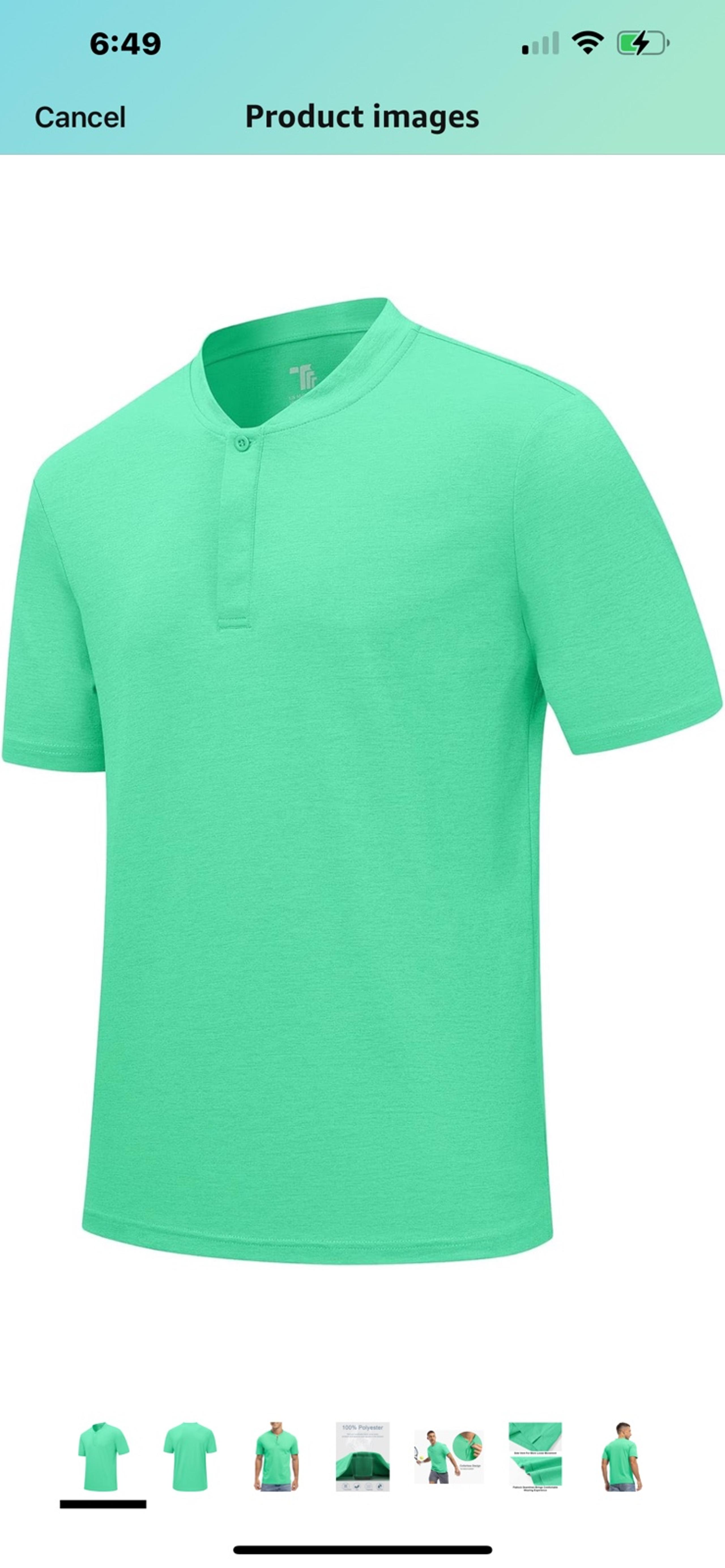 NWT  Golf Shirts Collarless Henley Dry Fit Athletic Casual Performance Blade Lig