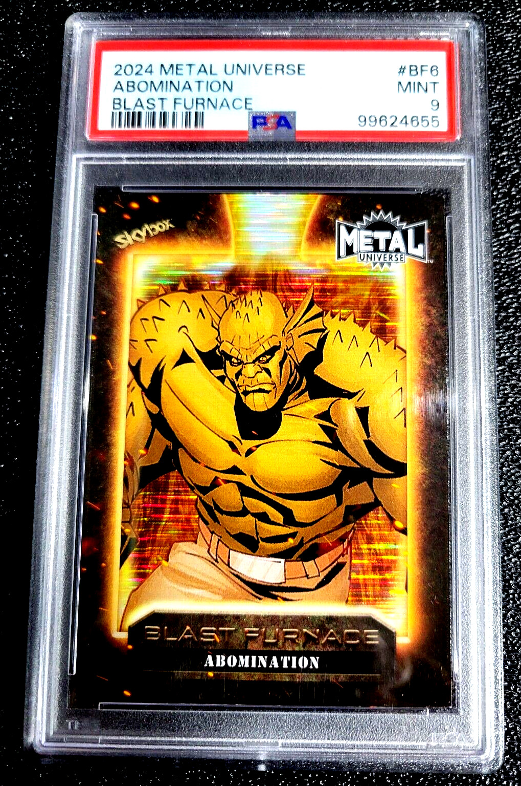 PSA 9 MINT 2024 ABOMINATION MARVEL UNIVERSE BLAST FURNACE SKYBOX G5749