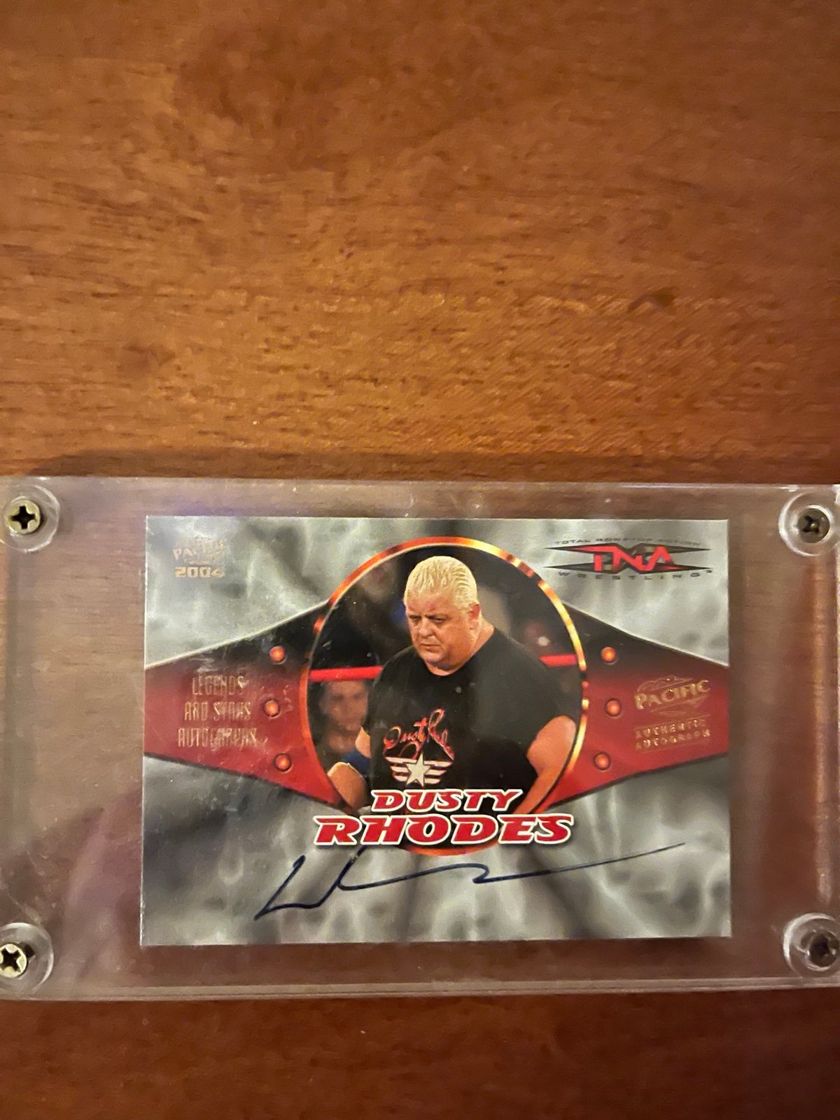 DUSTY RHODES 2004 Pacific TNA The Legends And Stars #5 AUTO On Card SSP RARE WWE