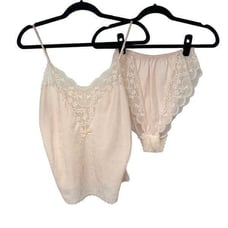 Vintage Light Pink Camisole & Panty Set Sz M/L