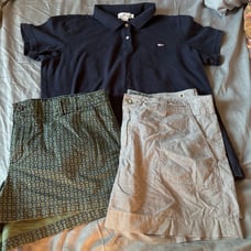 Bundle vineyard vines ladies cotton XL navy polo with 2 pairs of shorts 14 & 16