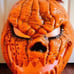 Halloween Giant 21 inch rotten patch grimacing LED jack o’lantern pumpkin NEW