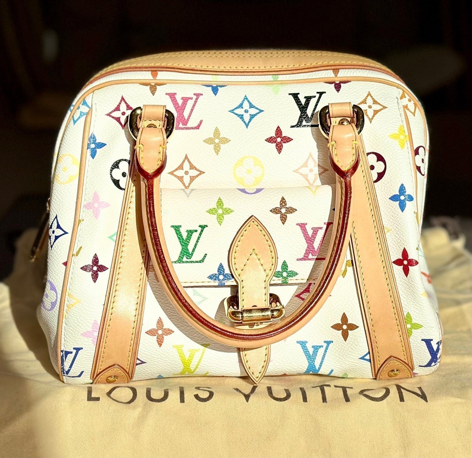 Excellent Louis Vuitton x Takashi Murakami Multicolor Priscilla Tote Circa 2006