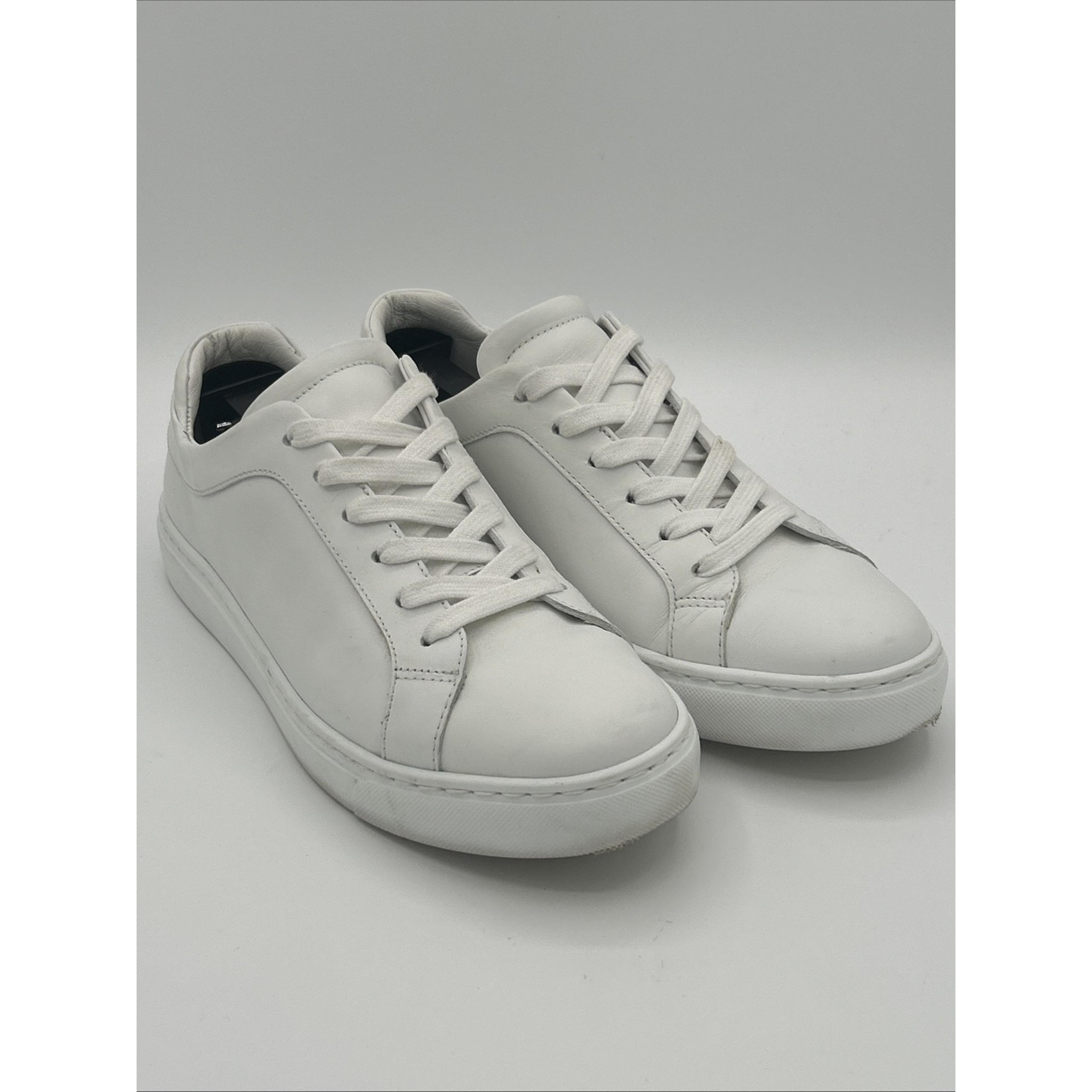 M. GEMI Sneakers Women's Size 37.5 White Leather Fashion Sneakers Shoes