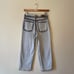 Madewell 29 The Perfect Vintage Wide-Leg Crop Jean white wash denim gray bronze
