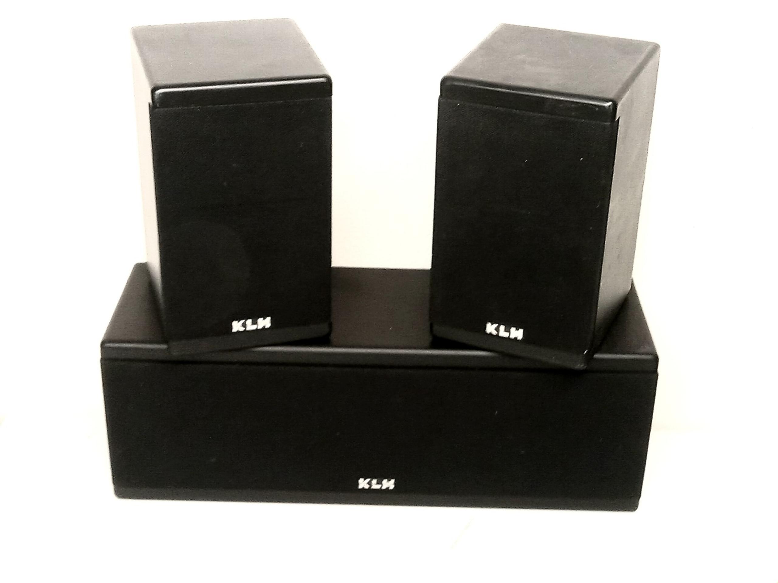 KLH 9930  Black Surround Sound Speakers 3-Piece Home Theater System 8 ohms